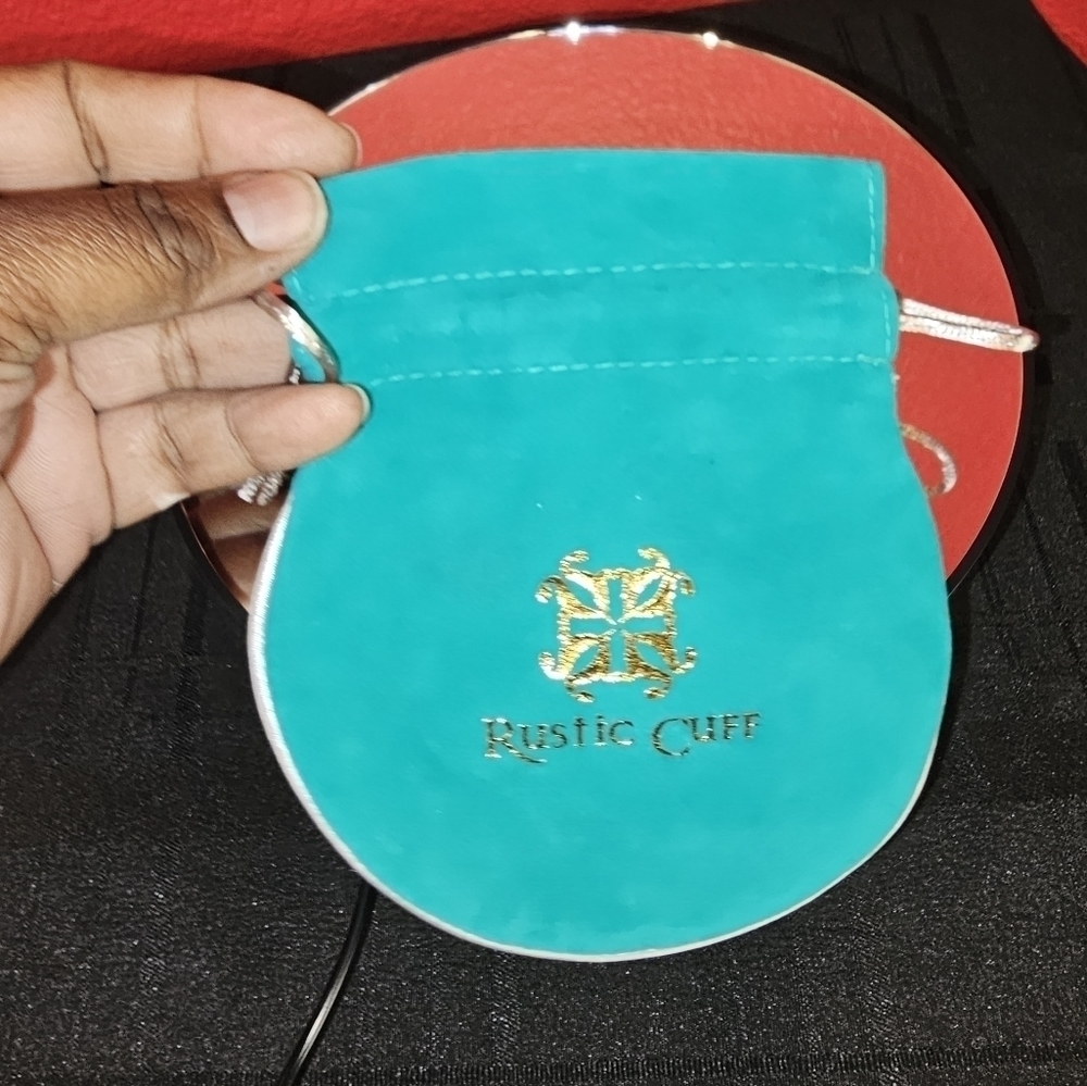Rustic Cuff Velvet/ Satin Lined drawstring jewelry Dust Cover set of 2